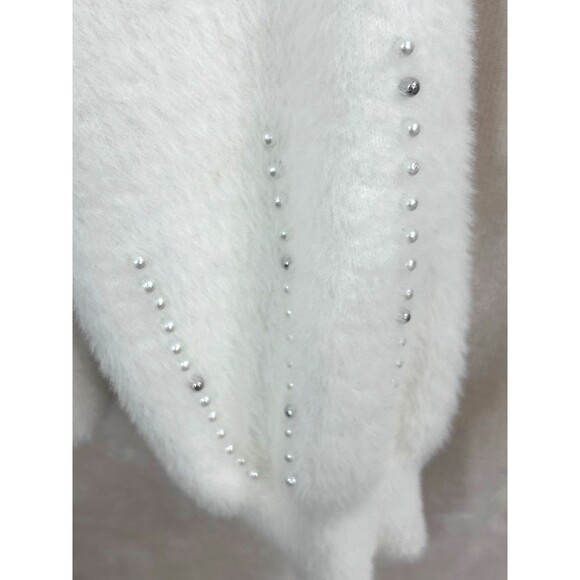 Philosophy Sweater Women’s Size XL Color Cream Pearls & Silver Balls Sleeves - Picture 4 of 12